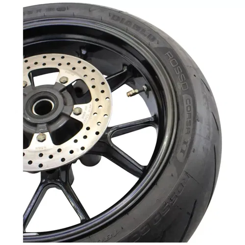 2003 - 2006 DUCATI 999 REAR WHEEL BRAKE ROTOR BLACK RIM PIRELLI TIRE STOCK