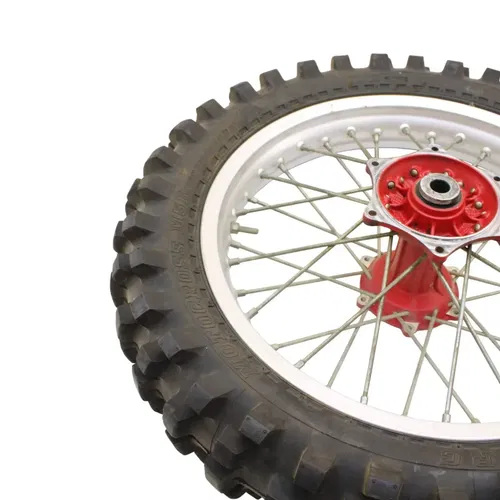 1991 - 1995 KTM 250 300 EXC REAR WHEEL RIM TIRE RUBBER SILVER RED
