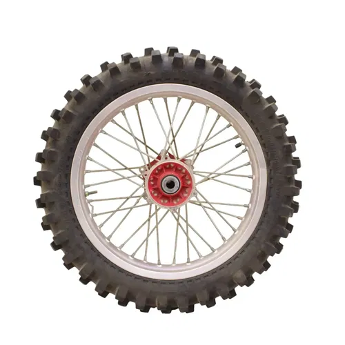 1991 - 1995 KTM 250 300 EXC REAR WHEEL RIM TIRE RUBBER SILVER RED
