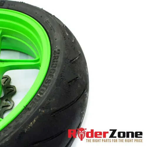 2013 - 2018 KAWASAKI NINJA ZX6R WHEELS SET GREEN RIMS BRIDGESTONE TIRES BATTLAX