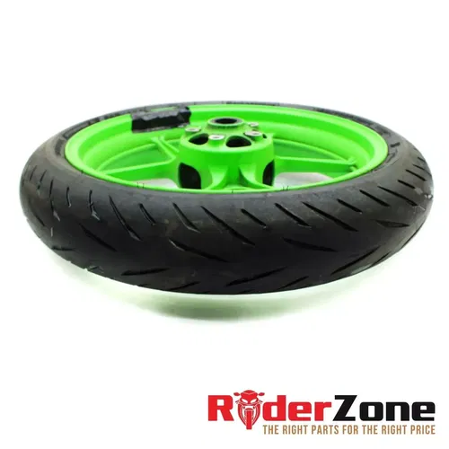 2013 - 2018 KAWASAKI NINJA ZX6R WHEELS SET GREEN RIMS BRIDGESTONE TIRES BATTLAX