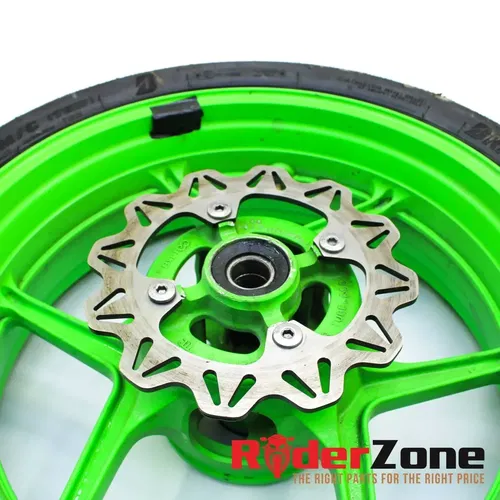 2013 - 2018 KAWASAKI NINJA ZX6R WHEELS SET GREEN RIMS BRIDGESTONE TIRES BATTLAX