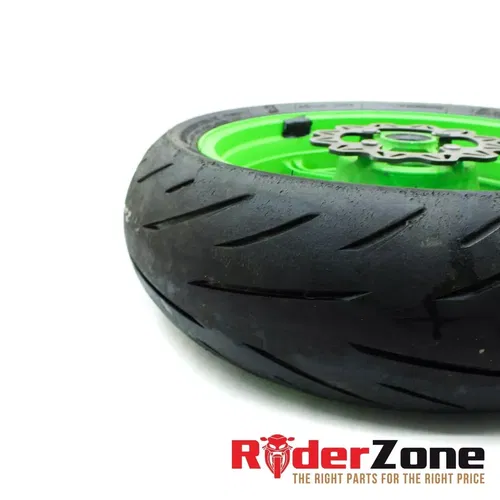 2013 - 2018 KAWASAKI NINJA ZX6R WHEELS SET GREEN RIMS BRIDGESTONE TIRES BATTLAX