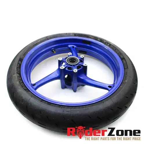 2008 2009 SUZUKI GSXR600 GSXR750 FRONT WHEEL BLUE RIM STRAIGHT MICHELIN TIRE