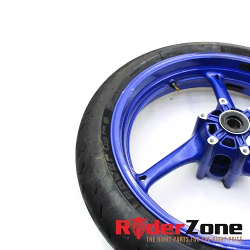2008 2009 SUZUKI GSXR600 GSXR750 FRONT WHEEL BLUE RIM STRAIGHT MICHELIN TIRE