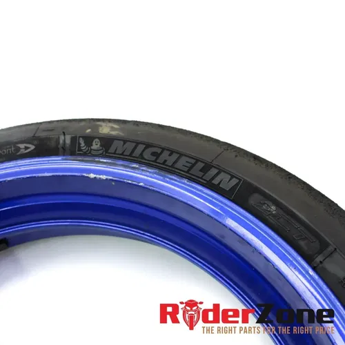 2008 2009 SUZUKI GSXR600 GSXR750 FRONT WHEEL BLUE RIM STRAIGHT MICHELIN TIRE