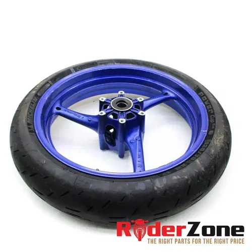 2008 2009 SUZUKI GSXR600 GSXR750 FRONT WHEEL BLUE RIM STRAIGHT MICHELIN TIRE