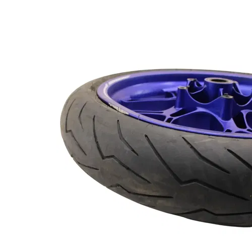 2017 - 2024 YAMAHA YZF R1 FRONT WHEEL BLUE PIRELLI TIRE *DAMAGED / BENT*