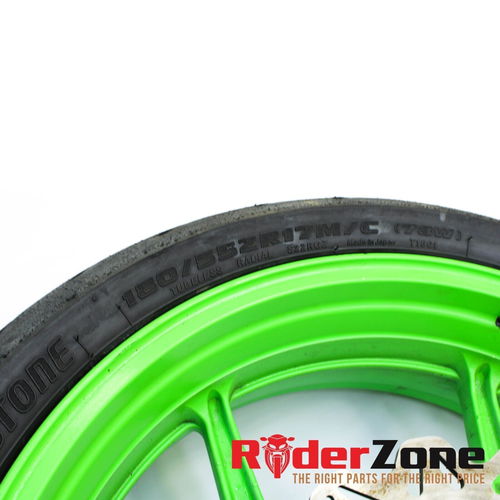 2013 - 2018 KAWASAKI NINJA ZX6R WHEELS SET GREEN RIMS BRIDGESTONE TIRES BATTLAX