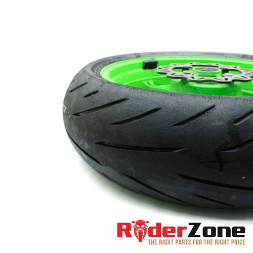 2013 - 2018 KAWASAKI NINJA ZX6R WHEELS SET GREEN RIMS BRIDGESTONE TIRES BATTLAX