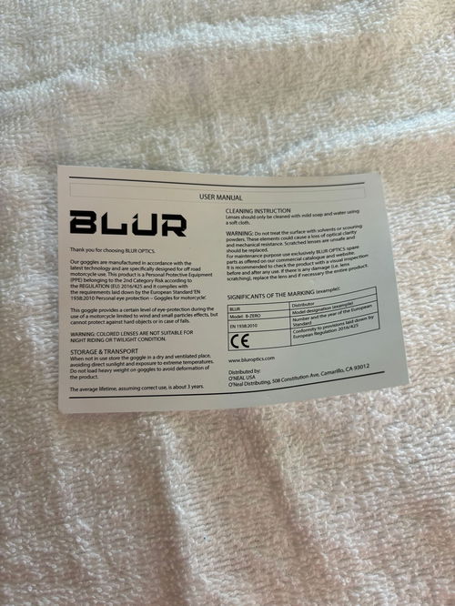 Blur Premium MX Goggles B-Zero Solid Blue with Clear Lens