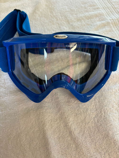 Blur Premium MX Goggles B-Zero Solid Blue with Clear Lens