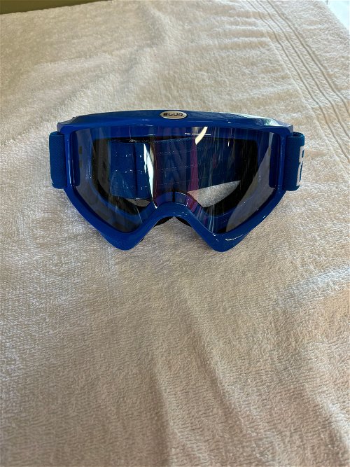 Blur Premium MX Goggles B-Zero Solid Blue with Clear Lens