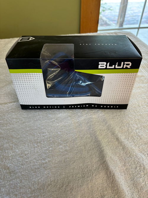 Blur Premium MX Goggles B-Zero Solid Blue with Clear Lens