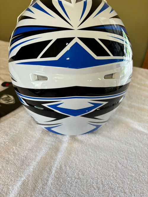 THH Racing Blue, White, and Black Small Youth Helmet