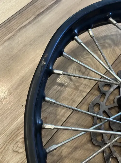 *** DENTED *** Front Wheel Assembly (14") For SSR SR125 Pit Bikes.