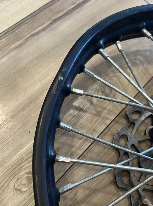 *** DENTED *** Front Wheel Assembly (14") For SSR SR125 Pit Bikes.