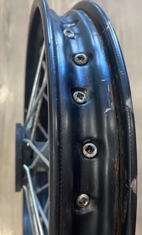 *** DENTED *** Front Wheel Assembly (14") For SSR SR125 Pit Bikes.