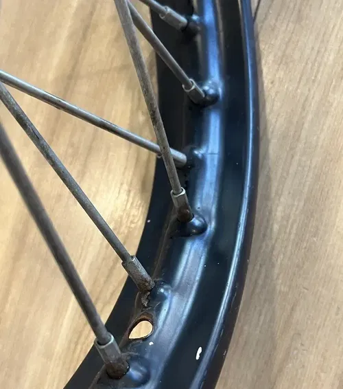 *** DENTED *** Front Wheel Assembly (14") For SSR SR125 Pit Bikes.