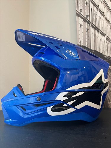 (L) Blue Glossy Alpinestars Helmet