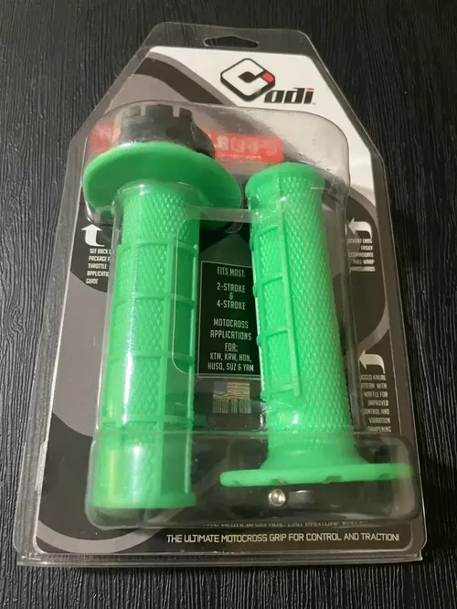 Odi V2 Half Waffle MX Lock-On Grips Fluorescent Green For GASGAS MC 250F 2021-22