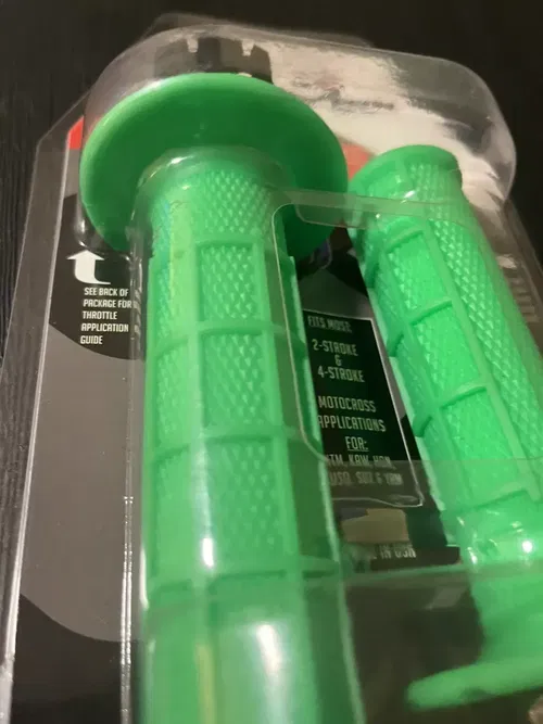 Odi V2 Half Waffle MX Lock-On Grips Fluorescent Green For GASGAS MC 250F 2021-22