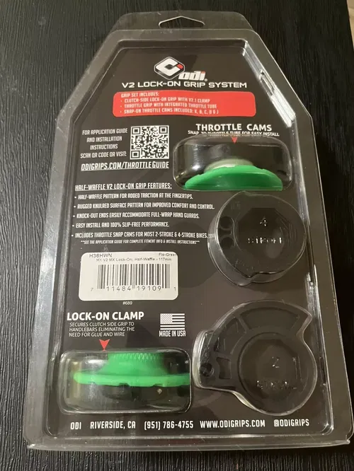 Odi V2 Half Waffle MX Lock-On Grips Fluorescent Green For GASGAS MC 250F 2021-22