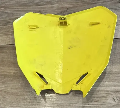 UFO Front Number Plate Light Yellow #SU04943102 for Suzuki RM-Z450/RM-Z250