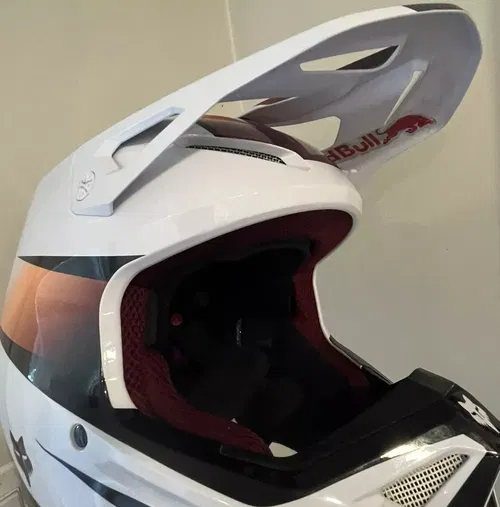 Fox Racing Motocross V1 Flora Helmets-White/Black (Small)