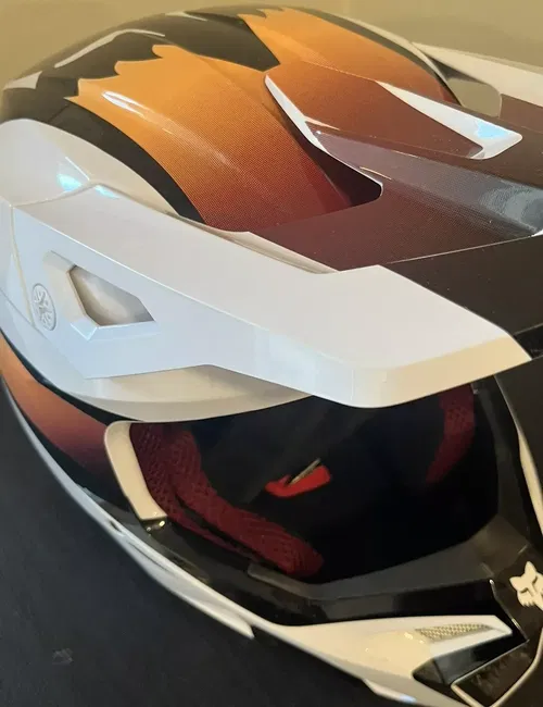 Fox Racing Motocross V1 Flora Helmets-White/Black (Small)