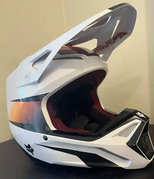 Fox Racing Motocross V1 Flora Helmets-White/Black (Small)