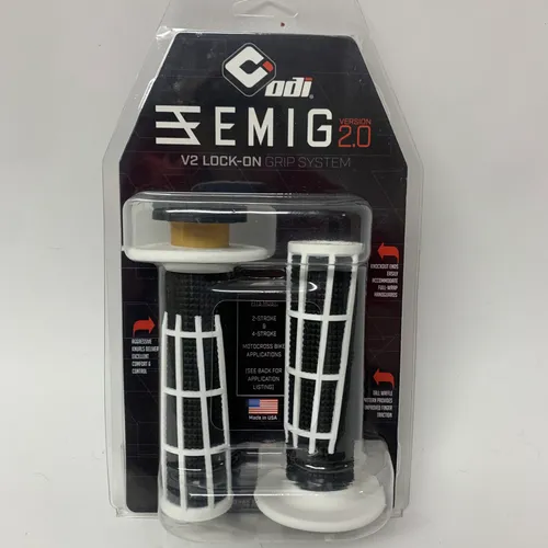 ODI Emig 2.0 Lock-On Grips Black / White
