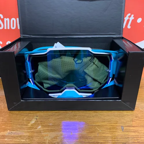 100% Armega Goggles - Oversized Sky - Blue Mirror - Brand New