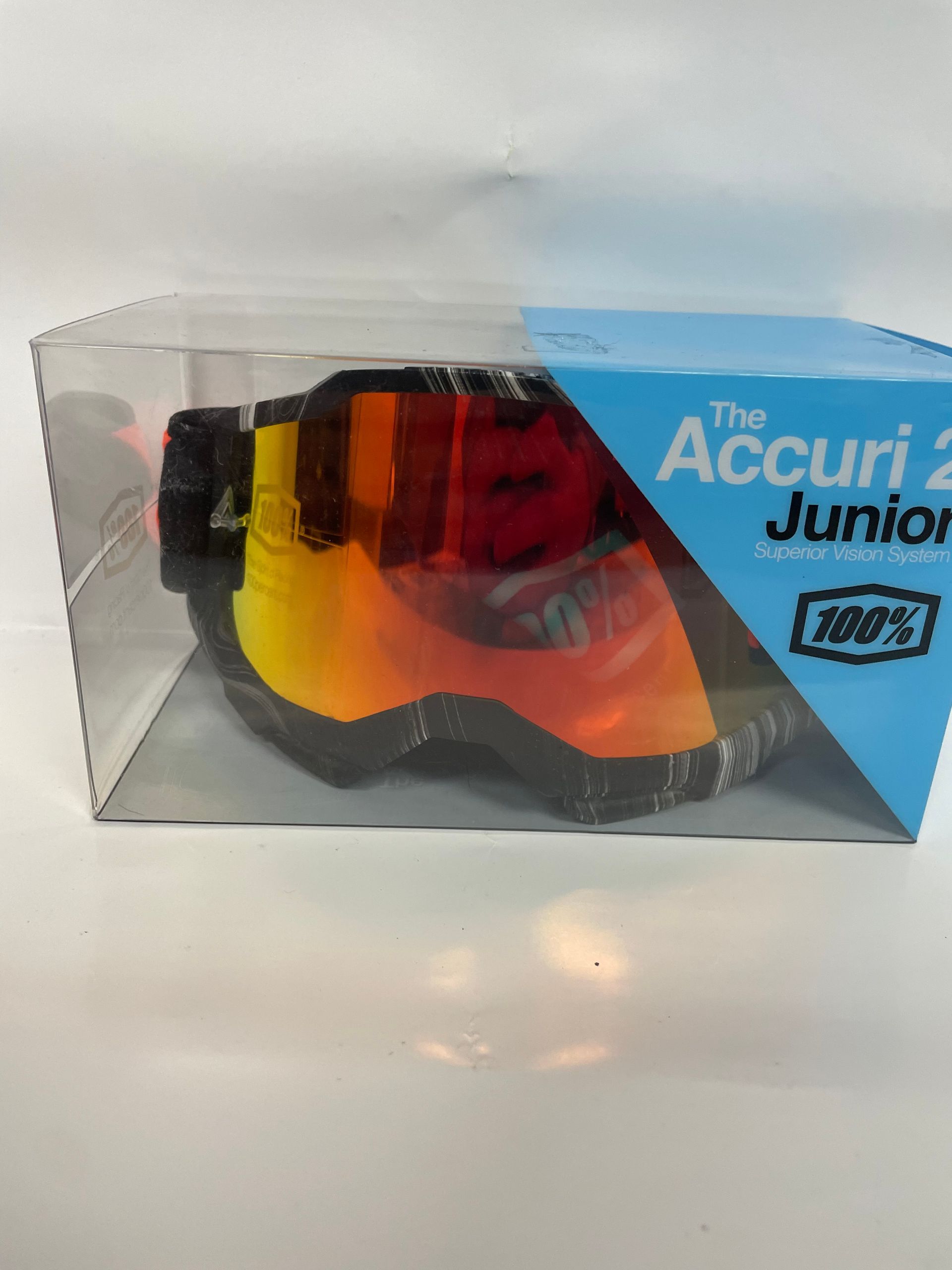 New 100% Accuri 2 Junior Goggles - Geospace - Red Mirror Lens