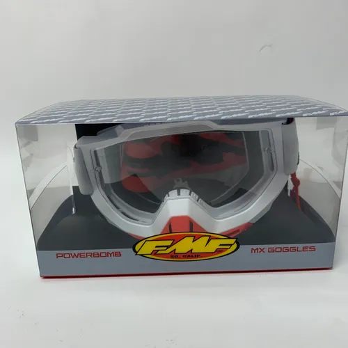 FMF PowerBomb Rocket Goggles - White - Clear Lens