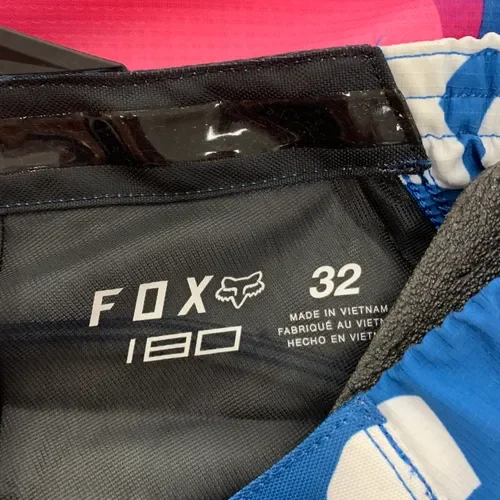 Fox Racing 180 Morphic Blueberry M/32 - Blue/Pink/White - Medium Jersey, 32 Pant