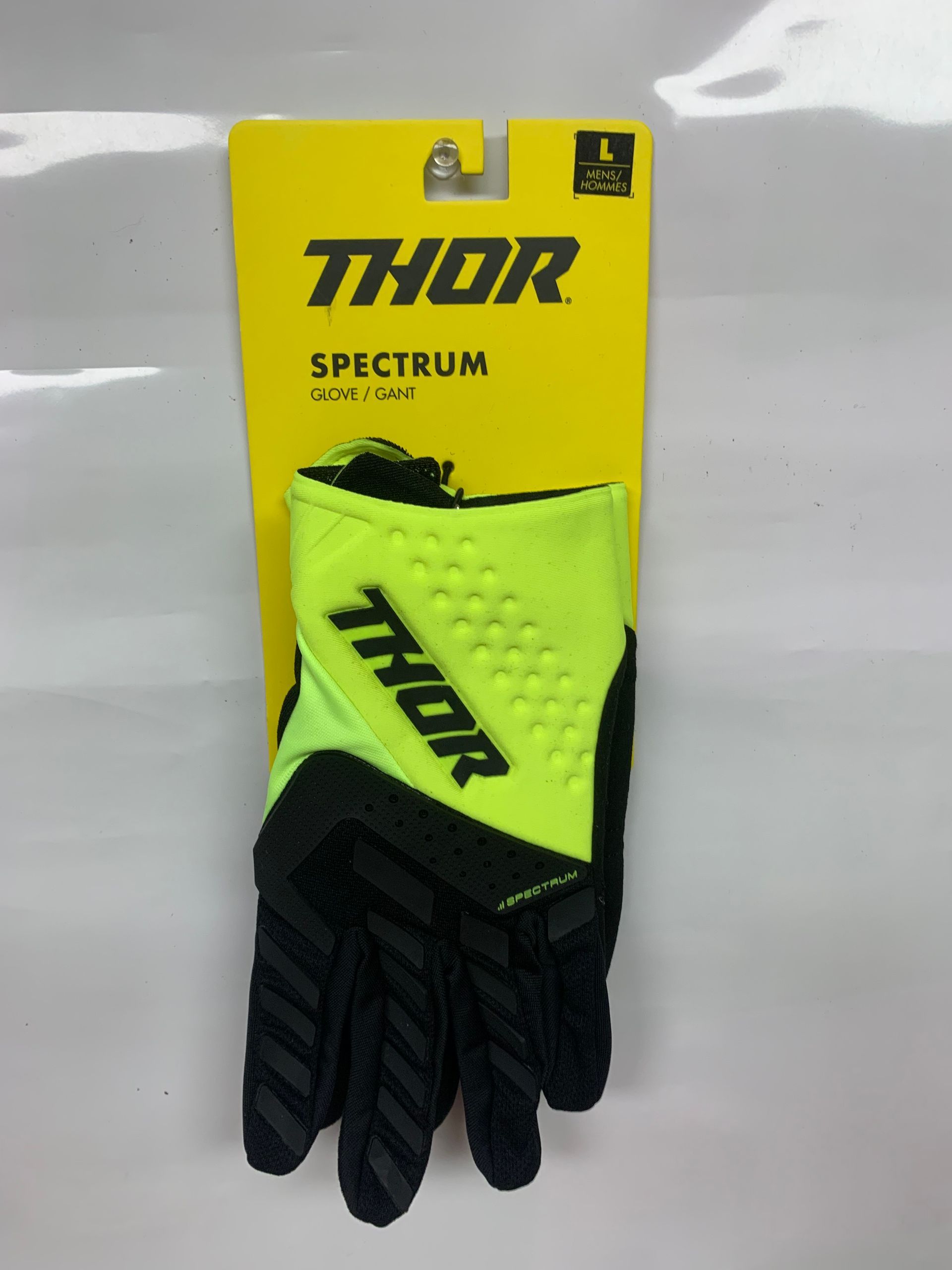 New Thor Spectrum Moto Gloves Size Large - Black/Acid
