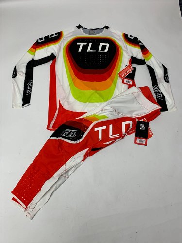 Troy Lee Designs SE Ultra Reverb Red White Yellow Large Jersey 34 Pants L/34