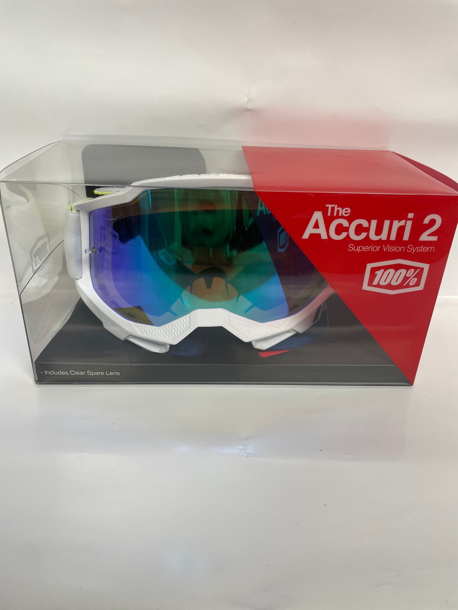 New 100% Accuri 2 Goggle - Peyote - Green Mirror Lens, Clear Lens Included