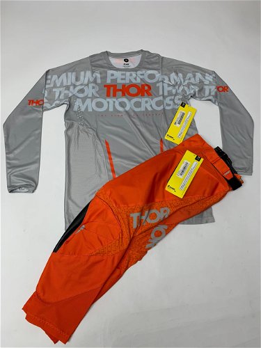 Thor Pulse Mono Gear Set Gray/Orange Medium Jersey 30 Pants