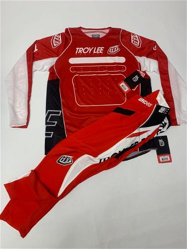Troy Lee Designs SE Pro Drop In Red Gear Set Large Jersey 32 Pants L/32 