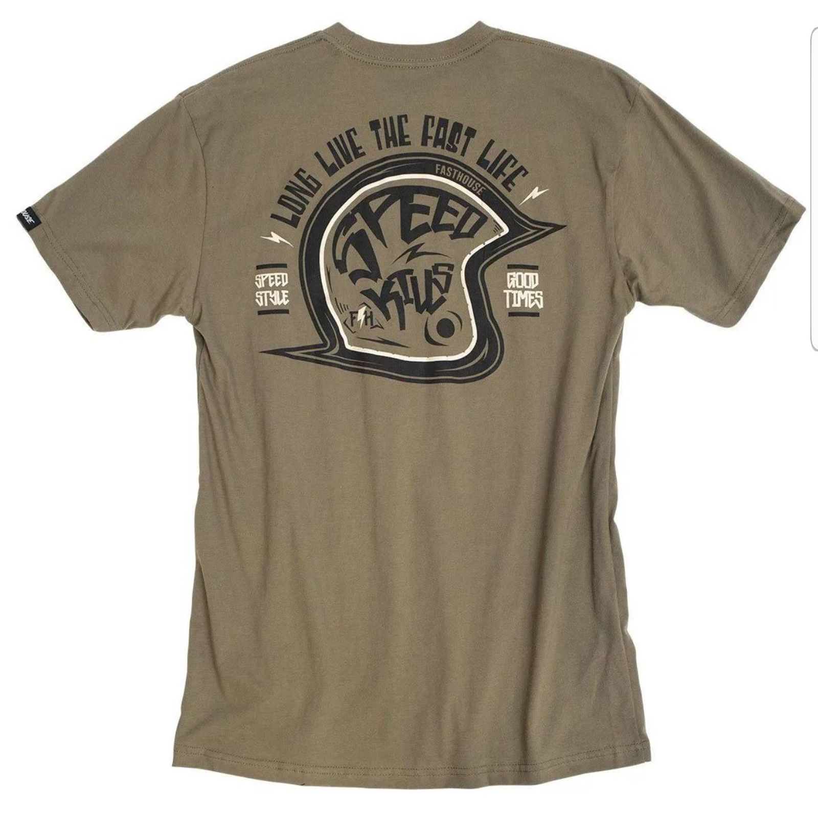 Fasthouse Logo Tee Shirt - Army Green - Size Med.