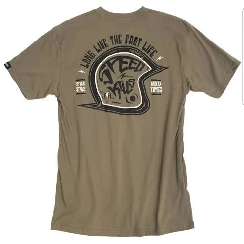 Fasthouse Speedster Tee Shirt - Army Green - Size Med.