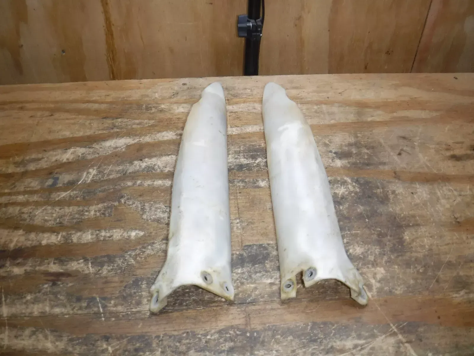 1997 Kx125 (A) Kawasaki Front Fork Guards Plastic White  Body Fender Guide