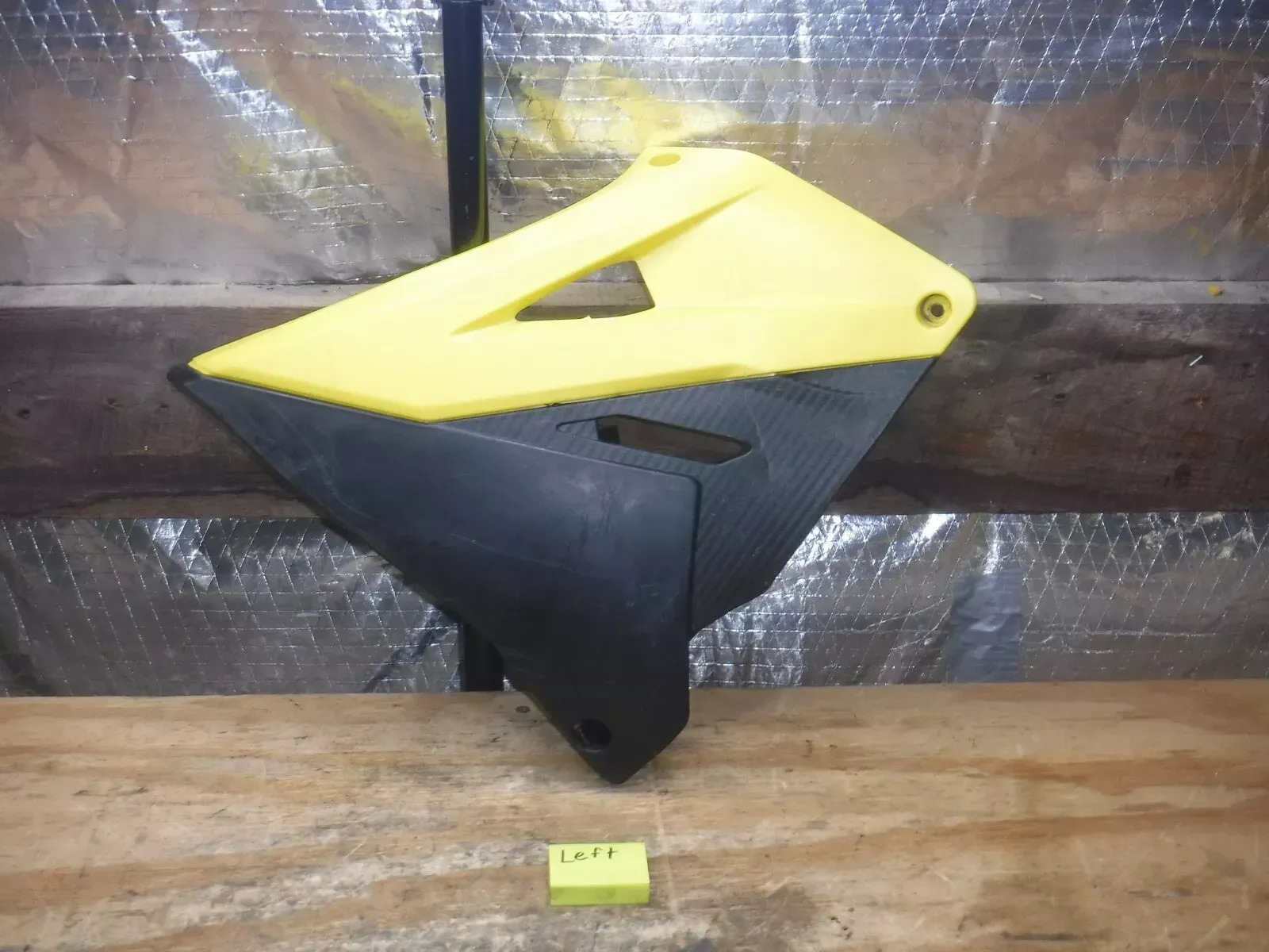 2002 RM125 Front Left Side Tank Shroud Gas Fuel Plastic Yellow