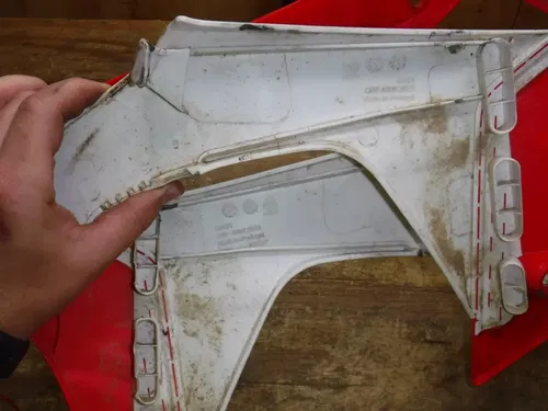 2013 CRfF450r (M18) Left Right Shroud Shrouds Red White Body Plastic