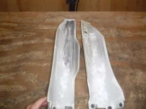 2007 KX250f KX450f Front Fork Guards Plastics White 2006 2007 2008 KX 450f 250f