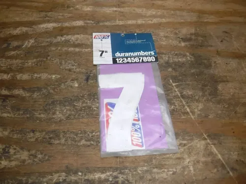 100% The Number 7 Graphic sticker 7" Big Three Total Numbers Number plate #3