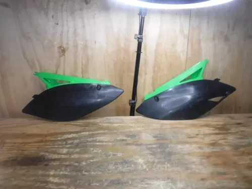 2012 KX250f (A) Left Right Rear Number Plate Plastics Plastic Body Green