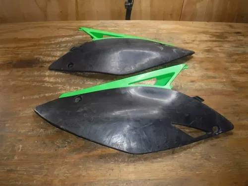 2012 KX250f (A) Left Right Rear Number Plate Plastics Plastic Body Green